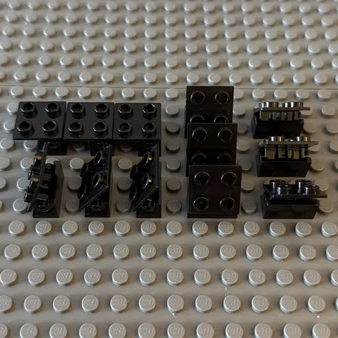 Lego Lot of Black Hinge Plates 3937/6134 - 24 pcs