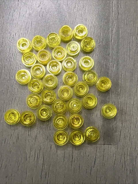 LEGO 4037 1x1 Trans-Yellow Round Plates Mosaic Parts Bulk 35pcs