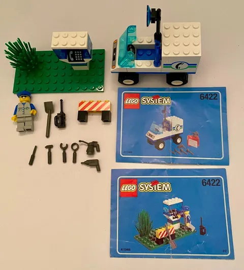 VINTAGE LEGO 6422 TOWN: Telephone Repair Complete Set w/ Instructions - No Box