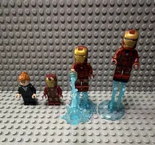 LEGO Iron Man Minifigure Lot w/ Blue Blast Jet Effect Pieces & Pepper Pots
