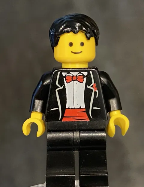 LEGO Young Male Man in Formal Wear Wedding Groom Prom Tux Tuxedo Black Hair