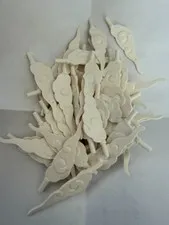LEGO-NEW-#68547-WHITE-WAVE RND/SWIRLS/CLOUD GUSTS/BAR END-5 PIECES