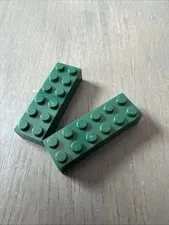 LEGO 2456 Dark Green Brick 2 x 6 - 2 Pieces