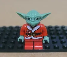 Lego Santa Yoda With Backpack Minifigure Star Wars #7958 Genuine.