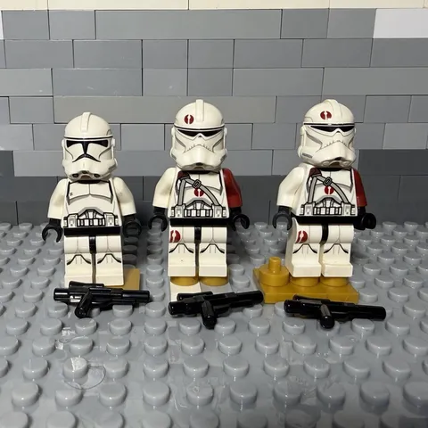 LEGO STAR WARS Clone Barc Trooper & Reg Minifigure Lot of 3 w/ Blasters