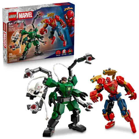 LEGO Marvel Mech Battle: Spider-Man vs. Doc Ock Building Toys for Multicolor