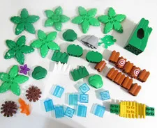 Lego Duplo Lot Tree Leaves Trunks Cave Swinging Bridge Bushes Fire Water bricks
