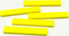 Lego 5 New Neon Yellow Tiles Flat Smooth 1 x 6 Parts