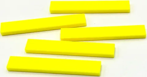 Lego 5 New Neon Yellow Tiles Flat Smooth 1 x 6 Parts