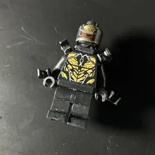 LEGO Black Minifigure w/ Yellow Markings & Gear Accessories Plastic