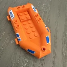 LEGO Boat 12 x 6 Inflatable Dinghy (75977) 1 Piece Orange with Stickers