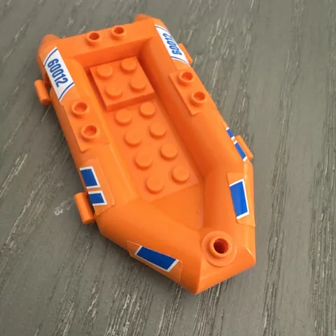 LEGO Boat 12 x 6 Inflatable Dinghy (75977) 1 Piece Orange with Stickers
