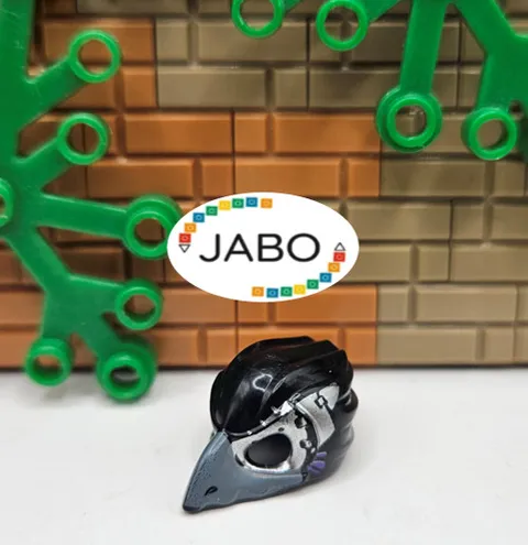( S12 / 6 / 13) LEGO 12550pb04 Headgear Mask Bird (Raven) with Bluish Gray Beak