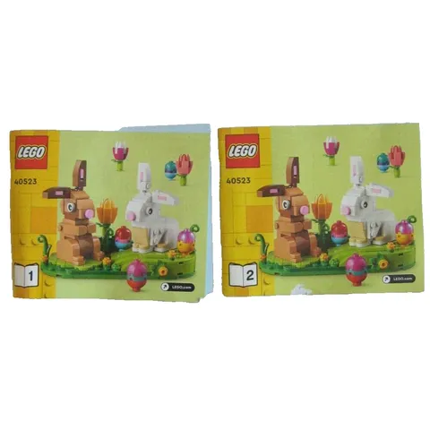 Two #40523 LEGO Instruction Booklets Manuals Only Booklet 1 and 2 Easter Rabbits