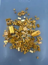 1.7 oz. Mixed Gold Colored Legos - standard blocks and unique pieces