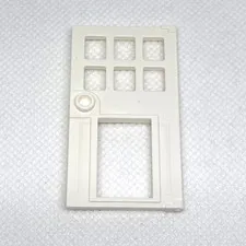 LEGO Parts - White Door 1 x 4 x 6 W/Panes and Pet Hole - No 79730 - QTY 1
