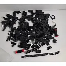LEGO Black Bricks Lot Wheels Treads Bridge Parts Mixed Bulk 0.75 lb