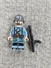 LEGO Minifigure Military Soldier Blue Uniform Helmet Rifle Gun Accessory Figure