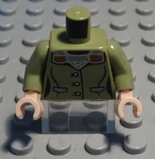 Lego Figure Accessories Top Torso Olive Green with Decor from Harry Potter