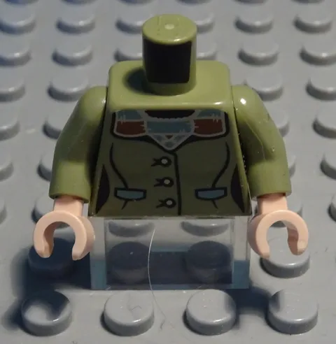 Lego Figure Accessories Top Torso Olive Green with Decor from Harry Potter