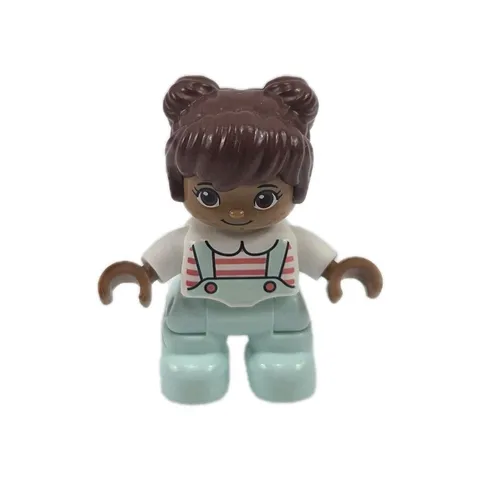 LEGO DUPLO Girl Child Figure Green Overalls House School Playground Toy