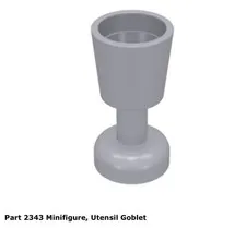 Lego 1x 2343 Light Bluish Gray Minifigure, Utensil Goblet