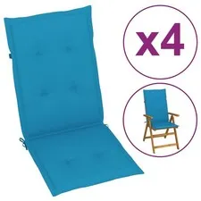 NNEVL Garden Chair Cushions 4 pcs Blue 120x50x3 cm