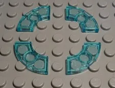 Lego Tile - Tile Round 1x2 Transparent Light Blue 4 Pieces