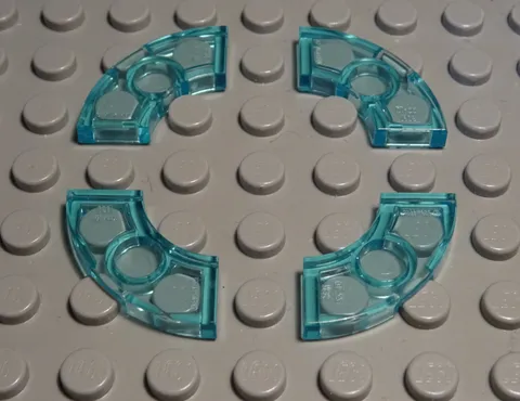 Lego Tile - Tile Round 1x2 Transparent Light Blue 4 Pieces