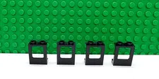 Lego 4 Black 1x2x2 Window Frame Plane Train no lens NEW
