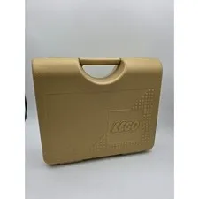 Vintage 1997 LEGO Gold Metallic Hard Shell Carrying Case Storage Box Made in USA