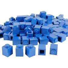 100 Pieces LEGO® Basic Brick 1x1 BLUE Solid Stud Open Bottom MOC Lot