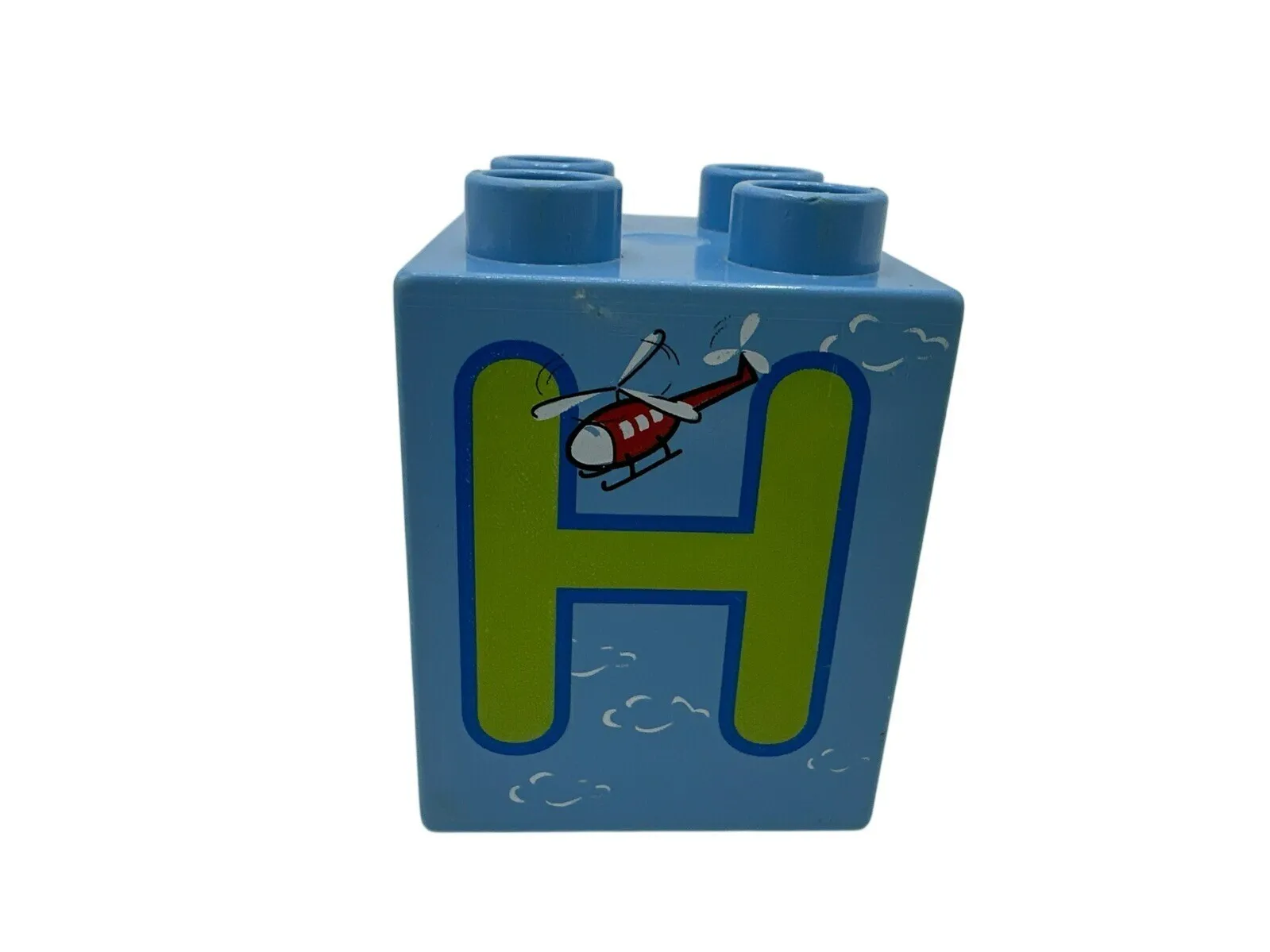 LEGO Duplo Alphabet ABC Replacement Block 2x2 "H" Helicopter Piece Part