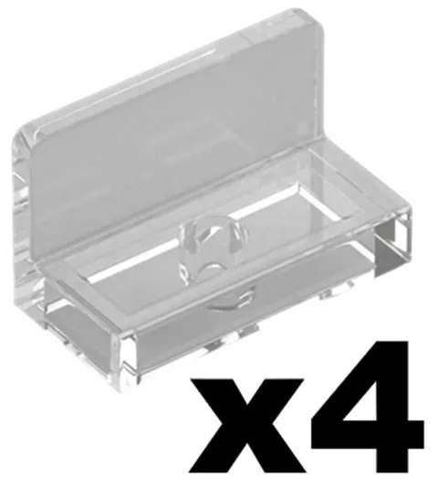 Lego Clear Transparent PANEL Rounded Corners 1 x 2 x 1 Qty 4 Part 4865b TR01