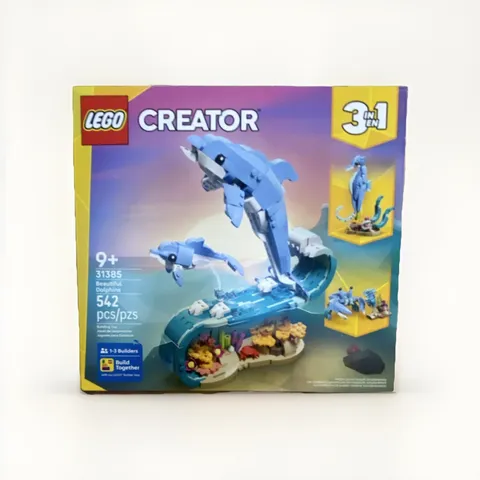 LEGO Creator Beautiful Dolphins 3 in 1 Set 31385, 542 Pieces