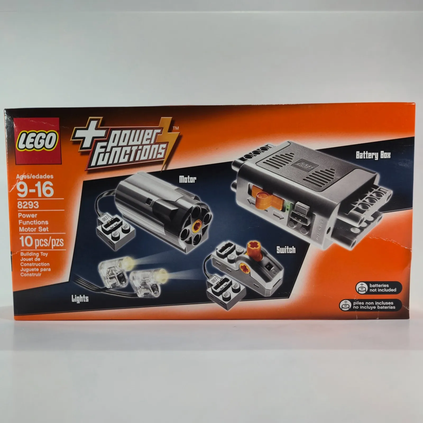 LEGO Power Functions Motor Set 8293 Motor Battery Box Switch Lights New Sealed