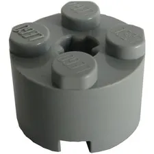 LEGO 45x Light Bluish Gray Brick, Round 2 x 2 with Axle Hole inv.621
