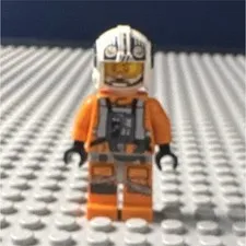 LEGO Star Wars Rebel Pilot Minifigure Orange Flight Suit White Helmet 1pc