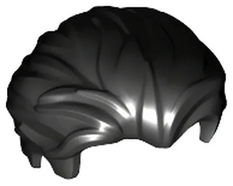 LEGO Black Minifigure, Hair Swept Back with Slight Widow's Peak and Short Sidebu