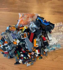 Miscellaneous Legos 1 pound 5 ounces Orange, Black, Grey, Blue Taskforce