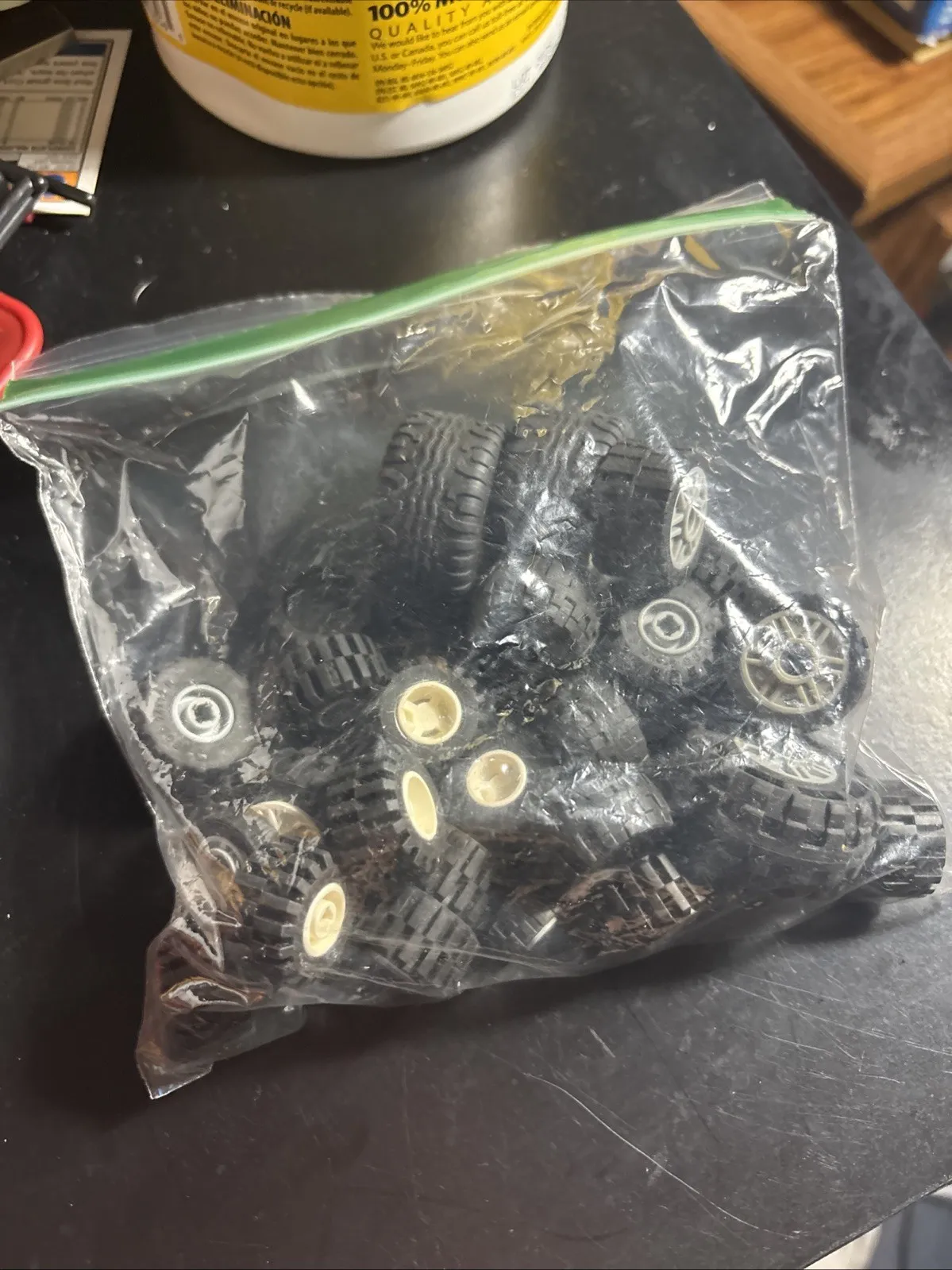 Authen LEGO Bulk Lot 1 lbs Mixed Lot Of Tires-Tyres/Wheels Hubs Parts Pieces-EUC