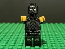 Lego Spider Man Black and Gold Suit Minifigure 76195 sh0774 Marvel Super Heroes
