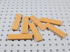 LEGO Lot of 7 Medium Nougat 1x4 Smooth Tiles Plates BA