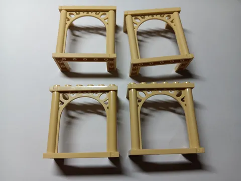 LEGO BULK LOT OF 4 TAN ORNAMENTED ARCH BRICK 3X6X5 #30613