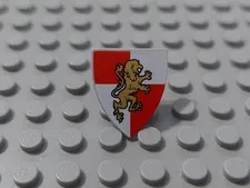 Lego 10223 - Short Triangular Shield with Lion Knight - Used