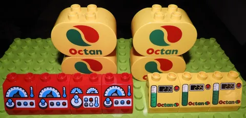 Lego Duplo Picture Blocks Octan Sign Fuel Gas Gauge Meter Lot of 11