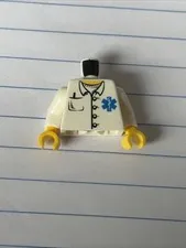 Lego Minifig MEDIC TORSO Male/Female EMT Doctor Nurse White Pocket Lab Coat