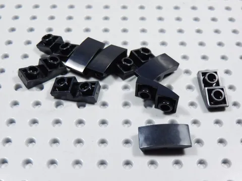 LEGO Lot of 10 Black 2x1 Curved Inverted Slopes BH