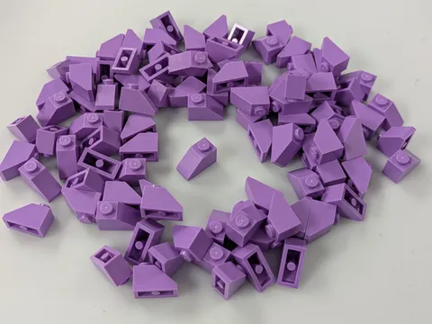 LEGO x100 New 1x2 Medium Lavender Slopes (#3040) BULK Parts Building Lot