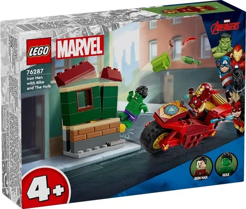 LEGO ® Super Heroes 76287 Iron Man with bike and the Hulk